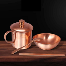 궁중반상기 놋그릇 예단 방자 그릇 가정용 식기 법랑, (그릇+컵+젓가락) 그릇지름 14cm