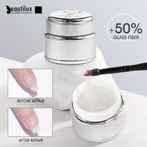 Beautilux-섬유 젤 55g UV Led 유리 섬유 빌더 깨진 손톱 수리용 네일 폴리시 반영구적 건설, 01 Fiber Gel(BFB55-01)