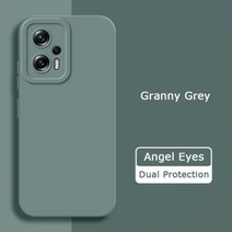 Angel Eyes 액체 실리콘 휴대폰 케이스 샤오미 POCO X4 GT 5G 360 카메라 보호 소프트 충격 방지 후면 커버 POCOX4 X4GT 가방 437334, Granny Grey