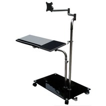 노트북 누워보는 테이블 침대 독서대 책상 접이식, 35CM 키보드 트레이 + 팬