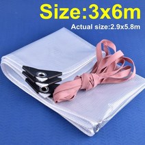 원터치 비닐 하우스 가정용 조립식 온실 pvc tarpaulin rainproof cloth 발코니 windows awning tarp garden 물 보온 방수 천 dog, 3x6m
