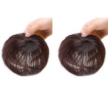 2p 프롬준 정수리가발 남녀공용 인모, 브라운