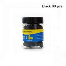 끈없는귀마개 소음방지 소음방지귀마개 끈귀마개 귀마개 코콜이 30/60 pcs 소음 감소 보호 방음 거품 부드러운 수면 취소 안티 Bruit 잠자는 귀 플러그, 06 30 pcs black