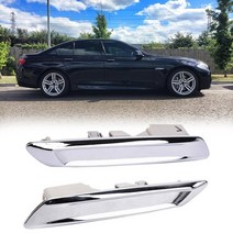 자동차 전면 왼쪽 및 오른쪽 크롬 펜더 트림 몰딩 BMW F10 F11 528I 535I 51137336645, 01 Silver, 01 Silver