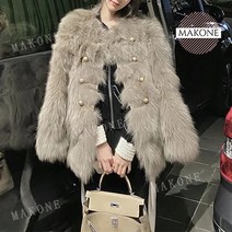 Makone 상표등록 여성 겨울 페이크퍼 코트 인조 모피 자켓 2021 새로운 패션 여우 모피 따뜻한 인공 모피 숙녀 우아한 캐주얼 모피 외투 c626