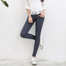 데일리 슬림 여성 스키니 웨어 패션 코팅 진 바지 네이비 청 면 여자 페션 페션 의류 의상 이쁜 예쁜 귀여