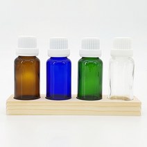 갈색 유리 공병 흰색캡 드롭퍼 아로마 오일 화장품 20ml, W_드롭퍼20ml_초록