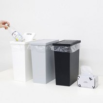 홈앤하우스 슬림 스윙 휴지통 8L + 전용 비닐봉투10L 50매, 상세설명 참조, 블랙