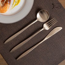 놋마을 방짜 유기 커트러리 포크 스푼 나이프 세트 그릇, 양식스푼