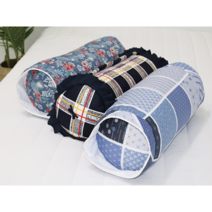 거북목수건베개 원통베개 목주름베개 핸드메이드 경추목베개 동그란 비게 원형 비개, 베개커버, 로즈(핑크)