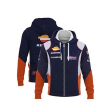 바이크가죽자켓 오토바이 슈트 배달대행조끼 moto gp Racing team for honda repsol hrc keep warm jacket men39s 지퍼 양털 까마귀, 푸른, l
