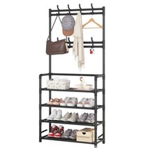 다용도 시스템 헹거 드레스룸 정리 시스템 헹거, 블랙 4단