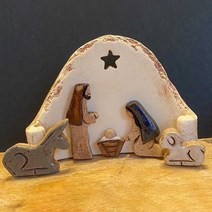 아기예수 미니어처 크리스마스 아기 예수 탄생 11종 장식품 금박 사용 11-piece 동상 출생 장면 세트 스마스 침대 인형 관리자 장식 교회 카톨릭 선물 부활절 테이블 장식, 밝은 회색, 01 A