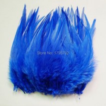 공예용깃털 펜 먼지털이 꿩 수탉 깃털 4-6 "/ 10-15Cm 천연 닭 염색 공예 DIY 쥬얼리 귀걸이, 03 Blue