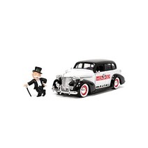 Jada Toys Mr Monopoly 1-24 1939 쉐보레 마스터 디럭스 다이캐스트 자동차 7cm(2 75인치) 리치 삼촌 페니백 피규어 어린이 및 성인용 장난감(33230)