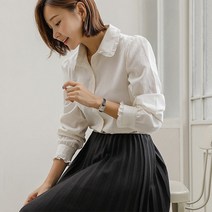 스타일온미 스윗 프릴카라 코튼 블라우스