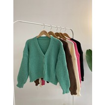허니제이 / 플러쉬 하찌 세미크롭 여유핏 가디건(5color)