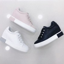 무크 천연가죽 여성 큐빅 키높이 스니커즈 슬립온(7cm)M516822362