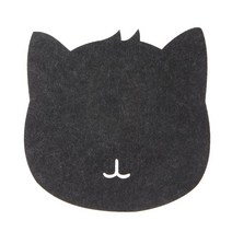 고양이 마우스 패드 만화 펠트 천을위한 귀여운 컴퓨터 노트북 마우스 패드, 검은색