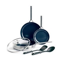 [해외] 블루 다이아몬드 쿡웨어 트라이플 스테인리스 스틸 세라믹 논스틱 6피스 쿡웨어 냄비 및 팬 세트 PFAS-프리 멀티 클래드 인덕션 식기세척기 금고 오븐 금고 실, 6 Piece Cookware Pots and Pans