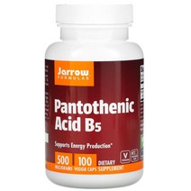 자로우 포뮬라 판토테닉 애시드 B5 500 mg 100 베지 캡슐, One Color, One Size