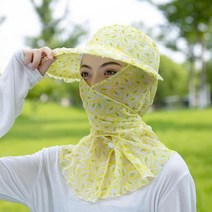 여름 차양모자 헌팅캡 여성라이딩 야외 햇빛차단모자 자외선차단모자, C06-노란색 고사리