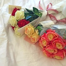 장미꽃 조화 꽃다발 인테리어조화 실크플라워, 화이트