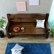 [해찬솔원목이야기] 소나무 통원목 전통3인용소파 / 원목3인용소파, 색상:엔틱브라운