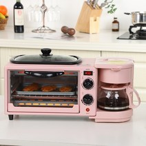 커피콩 빵기계 3In 1 아침 식사 메이커 9L 용량 기능 로스트 기계 빵 토스터 전기 오븐 주방 가전 무, 01 9L Pink_02 미국