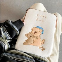 언라인스 귀여운 곰돌이 갤럭시탭 아이패드 파우치, 화이트