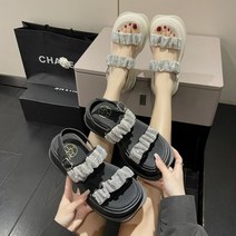 슬링백 샌들 여자 화려한 투스트랩 바캉스 볼넓은 발편한 여름 뒤막힌 통굽 스크립 앞막힌 임산부 샘플세일 할머니 브랜드 여성