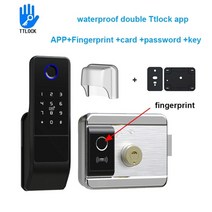 지문 인식 금고 가정용 미니 스마트 개인 소형 게이트 잠금 tuya wifi 야외 도어, 더블 ttlock