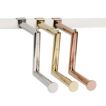 각15X30 P형 2단 원형 행거 벽선반 매장 진열 수납 인테리어 페이스아웃 벽걸이 각후크 부속, 골드Y