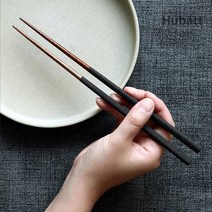 휴바트 절제된 아름다움 호주산 천연 원목 말라스 우드 핸드메이드 나무젓가락 306924, 블랙