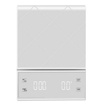 커피저울 베이킹저울 주방 계량 카페 저울 휴대용 커피 저울 타이머 스마트 디지털 전자 주방 고정밀 보석, 02 White_01 3 키로그램