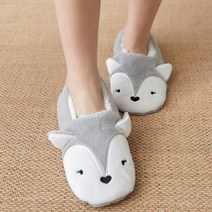 따뜻한 기모 덧신 털실내화 털슬리퍼(225-240 여우)