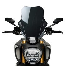 두카티 diavel 1260 1260s 2019 ~ 2022 윈드 스크린 윈드 실드 커버 스크린 연기 렌즈 오토바이 디플렉터, 검은색