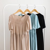디작소 여성 여름 실키스무디 셔링 원피스 드레스
