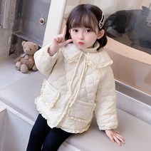 [실버플라워] 여아용 패딩점퍼 경량면점퍼 공주점퍼 공주외투 트위드점퍼003
