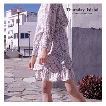 써스데이아일랜드 [Thursday Island] 여성 언밸런스 티어드 스커트(T202MSK134W)
