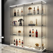 LED진열장 위스키진열장 술 장식장 양주장 조명 쇼룸 캐비닛 디스플레이 피규어 그릇 접시, 4.블랙1도어 48x36x195cm