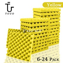 방음부스 TOUO 스튜디오 어쿠스틱 폼 스폰지 녹음 사무실 패널 6 개 1224, 30.Yellow  High Density24 Pcs