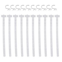 10x 상점 걸이 스트립 슈퍼마켓 상품 디스플레이 매장 걸이 스낵 상품 스트립, 하얀색, 62cmx8cm, PVC