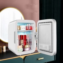 김치냉장고 미니 4L 화장품 냉장고 휴대용 뷰티 메이크업 LED 미러 냉동 자동차 홈, WHITE