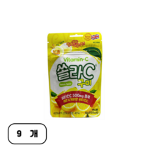 V 고려은단 쏠라C 구미 레몬맛 50g 쏠라씨 젤리 간식 비타민C (비타하우스 물류센터 출고), 9개