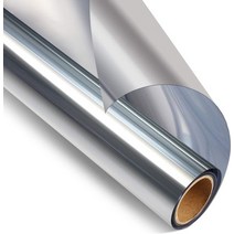 수전사필름 카본 수전사 필름 235 미터 편도 미러 창 필름 개인 정보 보호 태양 차단, 40x300cm, 은