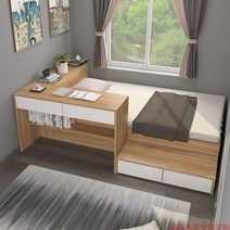고시원침대 원룸 고시원 기숙사 일체형 자취방, 1000mmx2000mm 조립된 박스베드
