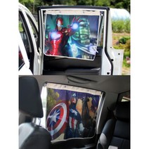 어린이 뒷자석 햇빛보호 자동차 커튼 블라인드 차가림막 올란도 미니쿠퍼, 1개, 캡틴아메리카