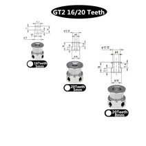 랫풀다운도르레 등운동 파워렉 가정용 3D 프린터 부품 액세서리 GT2 20 Teeth Bore 5mm/8mm 타이밍 알루미, 02 20 Teeth 5mm