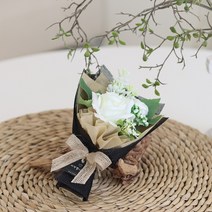 모던로즈 미니조화꽃다발 납골당꽃 납골당꾸미기 봉안당조화 추모꽃 메이비플라워, 화이트장미